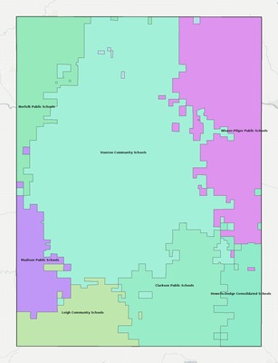 Stanton County NE school district boundaries map
