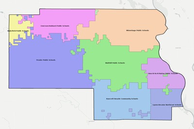 Thurston County NE school district boundaries map