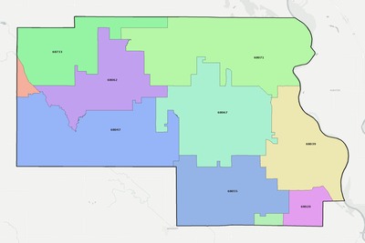 Thurston County NE ZIP code boundaries map