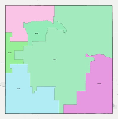 Valley County NE ZIP code boundaries map