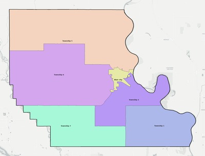 Washington County NE townships and subdivisions map