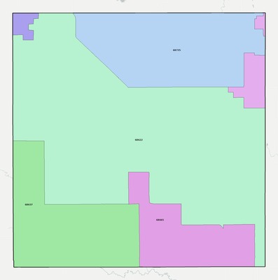Wheeler County NE ZIP code boundaries map