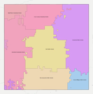 York County NE school district boundaries map
