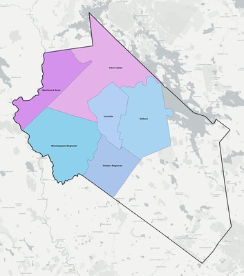 Belknap County NH school district boundaries map