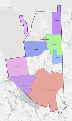 Carroll County NH school district boundaries map