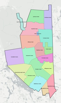 Carroll County NH townships and subdivisions map