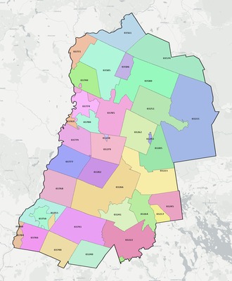 Grafton County NH ZIP code boundaries map