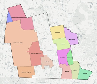 Hillsborough County NH school district boundaries map