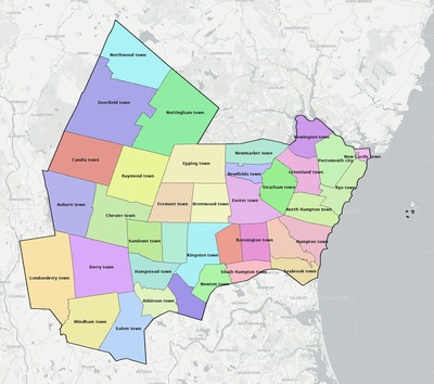 Rockingham County NH townships and subdivisions map