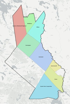 Strafford County NH school district boundaries map