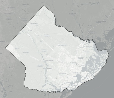 Atlantic County NJ county basemap context