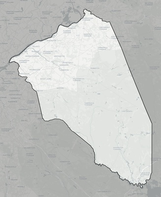 Burlington County NJ county basemap context
