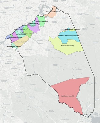 Burlington County NJ school district boundaries map