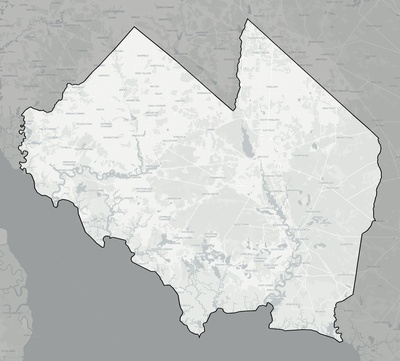 Cumberland County NJ county basemap context