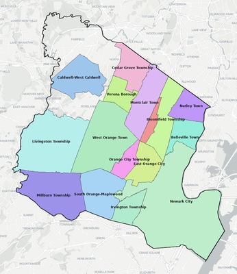 Essex County NJ school district boundaries map