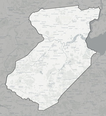 Middlesex County NJ county basemap context