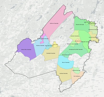 Morris County NJ school district boundaries map