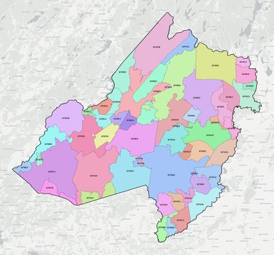 Morris County NJ ZIP code map preview