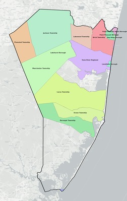 Ocean County NJ school district boundaries map