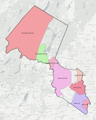 Passaic County NJ school district boundaries map