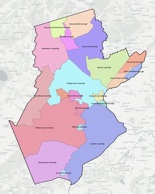 Somerset County NJ townships and subdivisions map
