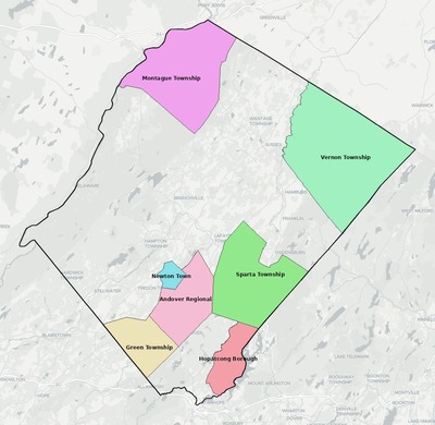 Sussex County NJ school district boundaries map