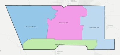 Bernalillo County NM townships and subdivisions map