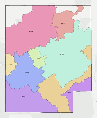 Catron County NM ZIP code boundaries map
