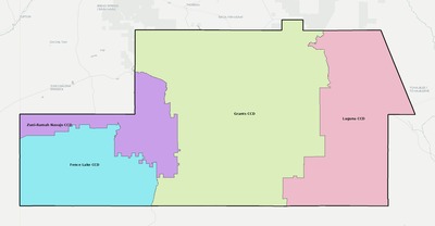 Cibola County NM townships and subdivisions map