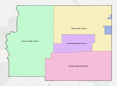 Colfax County NM school district boundaries map