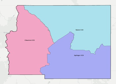 Colfax County NM townships and subdivisions map