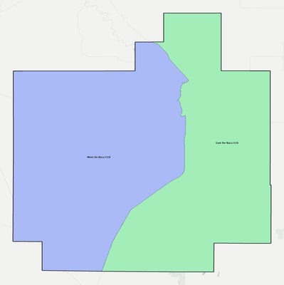 De Baca County NM townships and subdivisions map