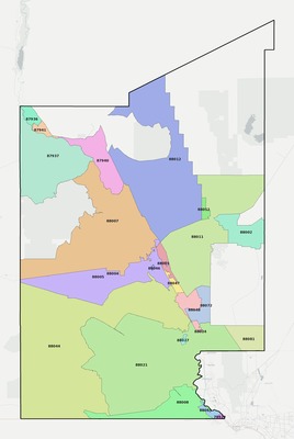 Doña Ana County NM ZIP code map preview