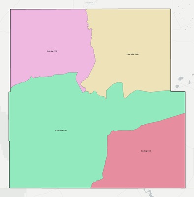 Eddy County NM townships and subdivisions map