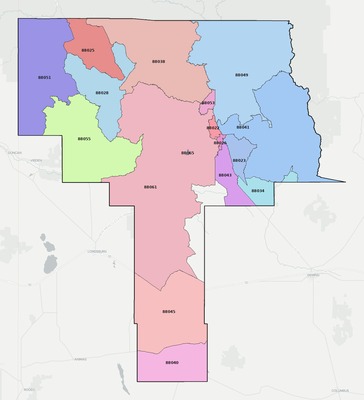 Grant County NM ZIP code boundaries map