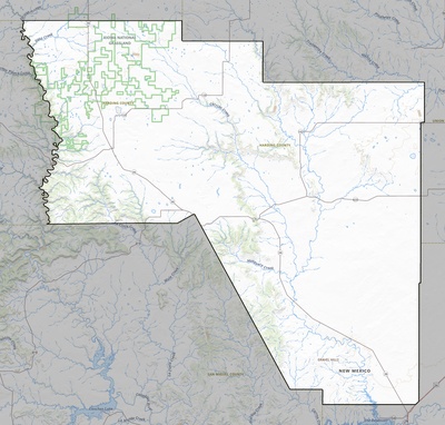 Harding County NM USGS topo map