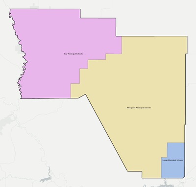 Harding County NM school district boundaries map