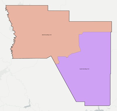 Harding County NM townships and subdivisions map
