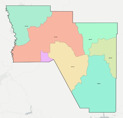 Harding County NM ZIP code boundaries map