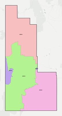 Hidalgo County NM ZIP code boundaries map