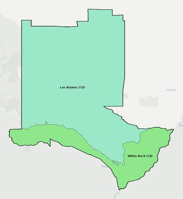 Los Alamos County NM townships and subdivisions map