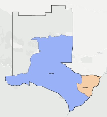Los Alamos County NM ZIP code boundaries map
