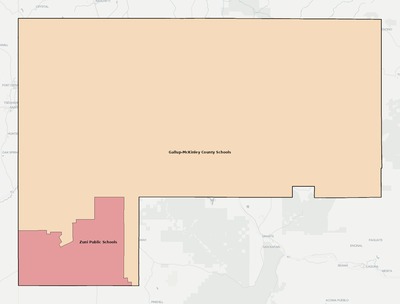 McKinley County NM school district boundaries map