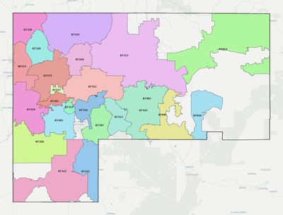 McKinley County NM ZIP code boundaries map