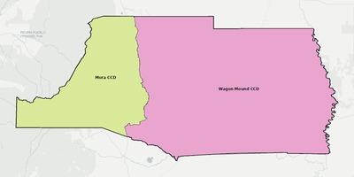 Mora County NM townships and subdivisions map