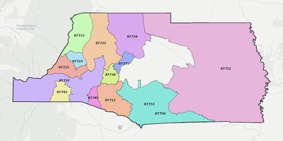 Mora County NM ZIP code boundaries map