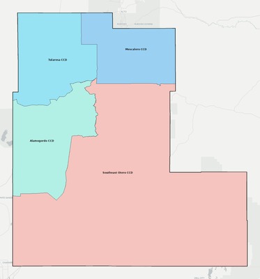 Otero County NM townships and subdivisions map