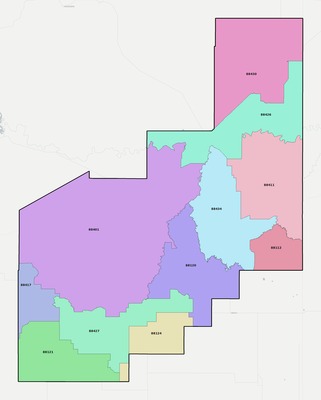 Quay County NM ZIP code boundaries map