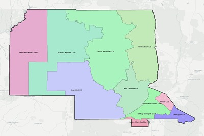 Rio Arriba County NM townships and subdivisions map