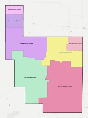 Roosevelt County NM school district boundaries map